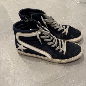Golden Goose Navy High-Top Sneakers
